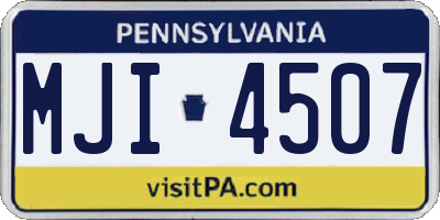 PA license plate MJI4507