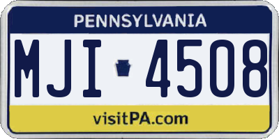 PA license plate MJI4508
