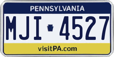 PA license plate MJI4527