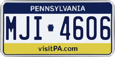 PA license plate MJI4606