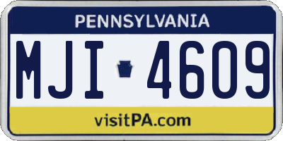 PA license plate MJI4609