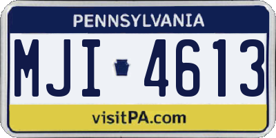 PA license plate MJI4613