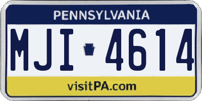 PA license plate MJI4614