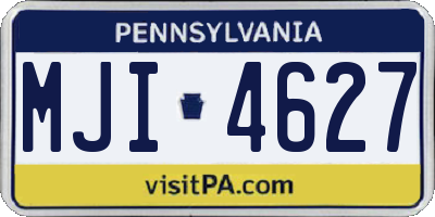 PA license plate MJI4627