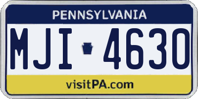 PA license plate MJI4630