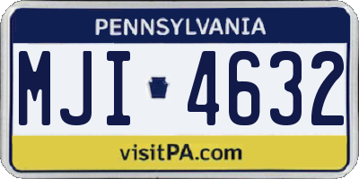 PA license plate MJI4632