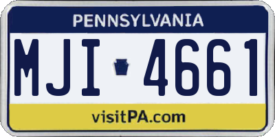 PA license plate MJI4661