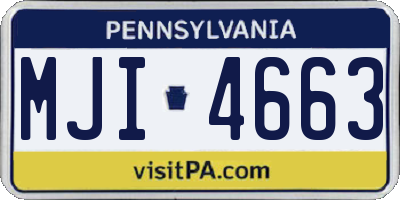 PA license plate MJI4663