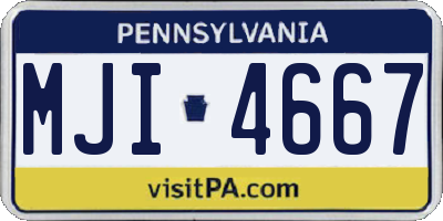 PA license plate MJI4667