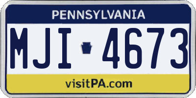 PA license plate MJI4673