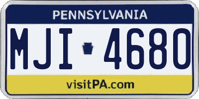 PA license plate MJI4680