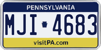 PA license plate MJI4683