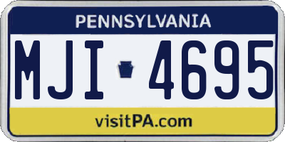PA license plate MJI4695