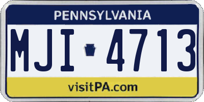 PA license plate MJI4713