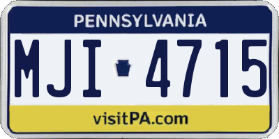 PA license plate MJI4715