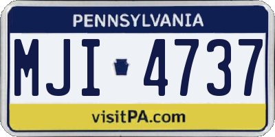 PA license plate MJI4737