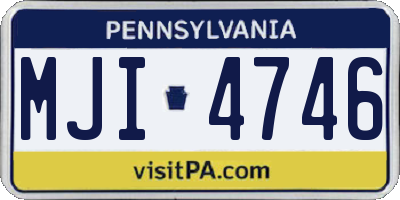 PA license plate MJI4746