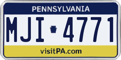 PA license plate MJI4771