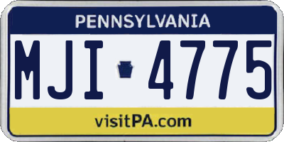 PA license plate MJI4775