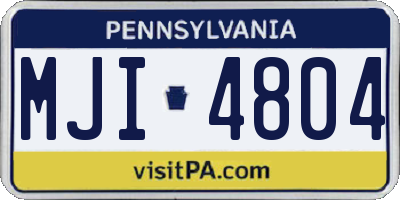 PA license plate MJI4804