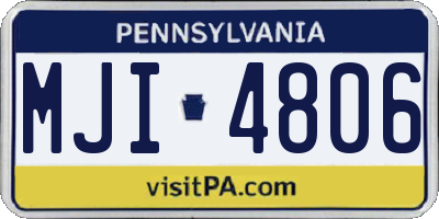 PA license plate MJI4806