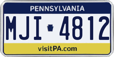 PA license plate MJI4812