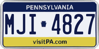 PA license plate MJI4827