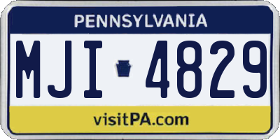 PA license plate MJI4829