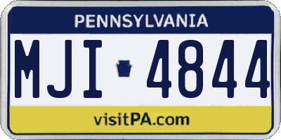 PA license plate MJI4844