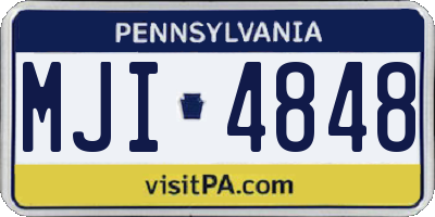 PA license plate MJI4848