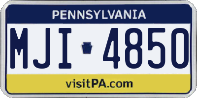 PA license plate MJI4850