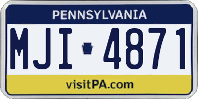 PA license plate MJI4871
