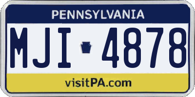 PA license plate MJI4878