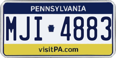 PA license plate MJI4883