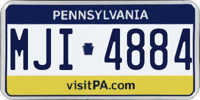 PA license plate MJI4884