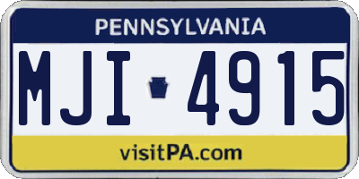 PA license plate MJI4915