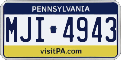 PA license plate MJI4943