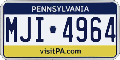 PA license plate MJI4964