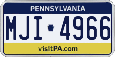 PA license plate MJI4966