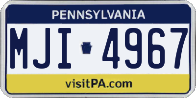 PA license plate MJI4967