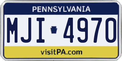 PA license plate MJI4970