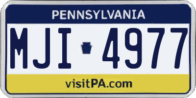 PA license plate MJI4977
