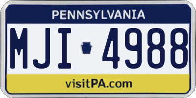 PA license plate MJI4988