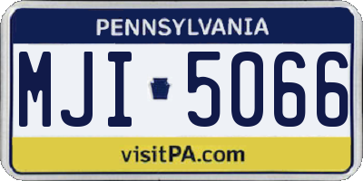 PA license plate MJI5066