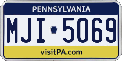 PA license plate MJI5069