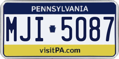 PA license plate MJI5087