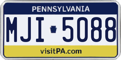 PA license plate MJI5088