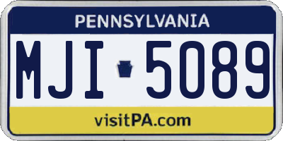 PA license plate MJI5089