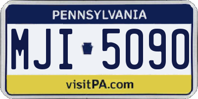 PA license plate MJI5090