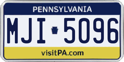 PA license plate MJI5096
